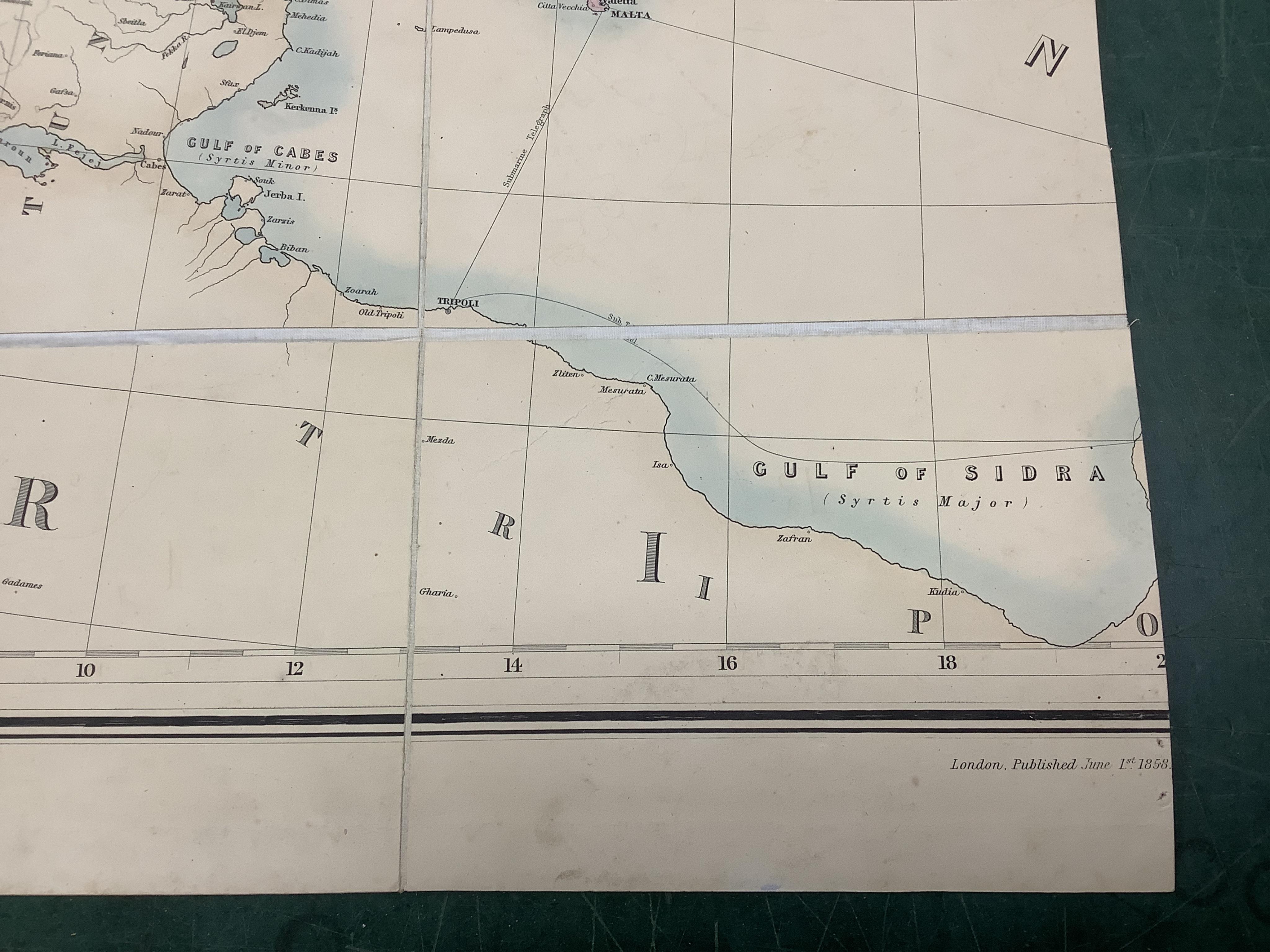 Stanford's Library Map of Europe ... by A. Keith Johnston ... 4 sheets, coloured and folded on line, sheets approx. 75 x 82cm within ruled borders, contained in original morocco case, 1876